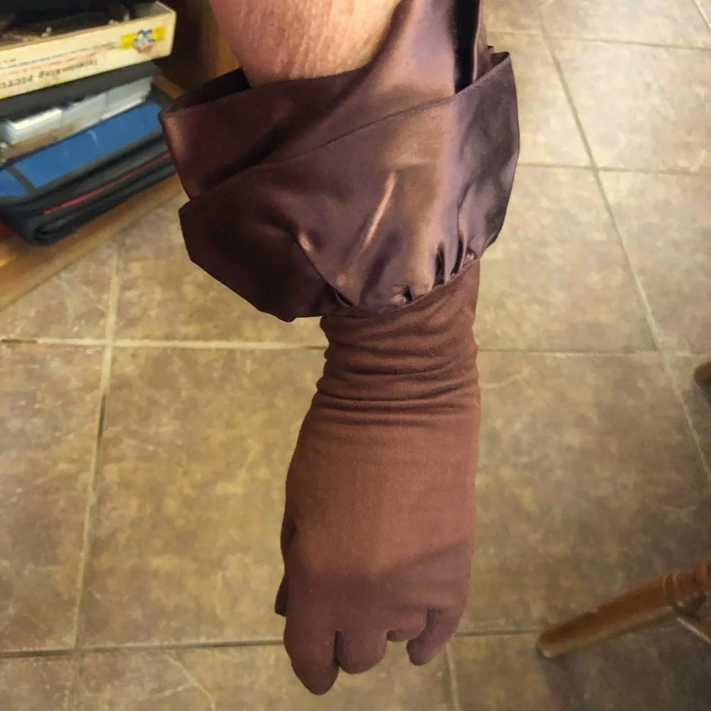 Vintage 1950s Bemberg Gloves by Gutman Lann Gloves Espresso Brown Size 6.5”